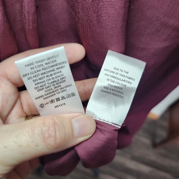 Veronika Maine Burgundy Frill Neck Shirt - Picture 7 of 7